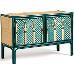 Комод для посуды из ротанга Felice Rattan Green варинант исполнения - 2 | Loft Concept в Красноярске