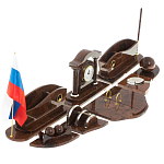 Настольный письменный набор с часами из природного камня обсидиана Competent Leader варинант исполнения - 2 | Loft Concept в Красноярске