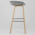 Барный стул на ножках из натурального дерева Boras Grey варинант исполнения - 2 | Loft Concept в Красноярске