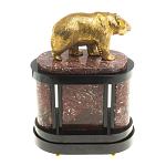 Часы настольные бронзовые с декором в виде медведя Bear Stone Clock варинант исполнения - 7 | Loft Concept в Красноярске