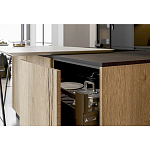 Черный матовый кухонный гарнитур с фасадом под дерево Axelle Kitchen Set варинант исполнения - 4 | Loft Concept в Красноярске