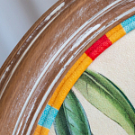 Стул бежевый в разноцветную полоску из натурального бука с изображением птиц и цветов Blooming Birds Colorful Stripes Chair варинант исполнения - 6 | Loft Concept в Красноярске