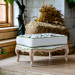 Банкетка золотистая из натурального бука с изображением птиц и цветов Blooming Birds варинант исполнения - 2 | Loft Concept в Красноярске