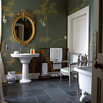 Обои ручная роспись Bamboo Golden on Blue grey dyed silk варинант исполнения - 1 | Loft Concept в Красноярске