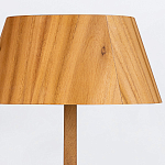 Настольная лампа со скошенным конусовидным абажуром и фигурной ножкой в цвете тик Accord Lighting варинант исполнения - 4 | Loft Concept в Красноярске