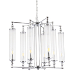 Люстра с 8-ю прозрачными цилиндрическими плафонами Jeanette варинант исполнения - 1 | Loft Concept в Красноярске