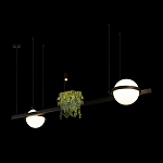 Подвесной светильник линейный с 2-мя шарообразными плафонами и цилиндрическим спотом Light of Еyes варинант исполнения - 4 | Loft Concept в Красноярске