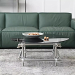 Дизайнерский журнальный стол с круглой столешницей на стальном основании Rivetyk варинант исполнения - 1 | Loft Concept в Красноярске