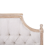 Кровать двуспальная светло-бежевая с основанием из массива дуба с мягким изголовьем Flax Beds варинант исполнения - 3 | Loft Concept в Красноярске