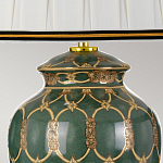 Настольная лампа с керамическим основанием с золотистым решетчатым узором и белым плиссированным абажуром Elstead Lighting варинант исполнения - 3 | Loft Concept в Красноярске