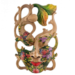 Маска деревянная резная расписная Tropical Paradise варинант исполнения - 2 | Loft Concept в Красноярске