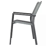 Стул темно-серый с высокой плетеной спинкой и сиденьем Braided Strength варинант исполнения - 5 | Loft Concept в Красноярске