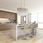 Люстра прямоугольная на цепях с прозрачными трубками и волнистым краем Nembus варинант исполнения - 13 | Loft Concept в Красноярске