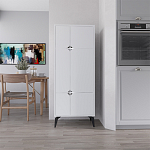 Комод белый с 4-мя дверцами на металлических ножках SPARK MULTIPURPOSE CABINET WHITE варинант исполнения - 10 | Loft Concept в Красноярске