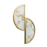 Бра с двумя полукруглыми плафонами из искусственного алебастра в бронзовой оправе Marbella варинант исполнения - 1 | Loft Concept в Красноярске