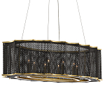 Люстра овальная в сочетании черного и золотого цвета Mesh Lighting варинант исполнения - 2 | Loft Concept в Красноярске