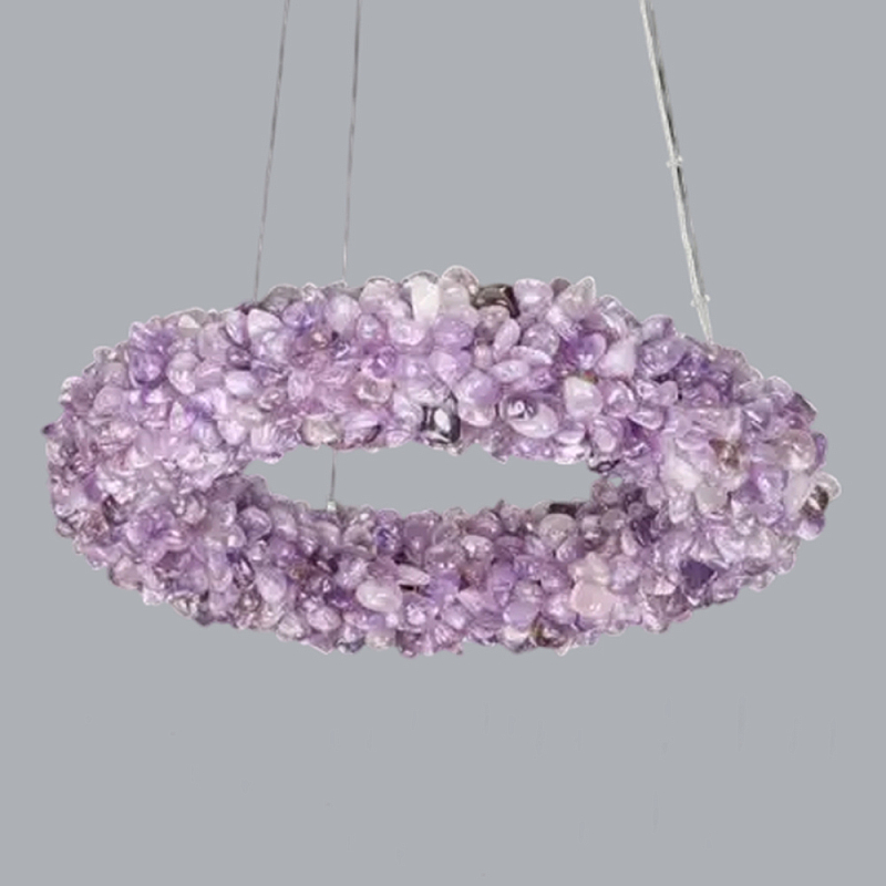 Люстра кргулая из фиолетового хрустального камня Purple Diamond Фиолетовый Люстра кргулая из фиолетового хрустального камня Purple Diamond Фиолетовый в Красноярске | Loft Concept