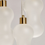 Люстра с 5-ю матовыми белыми стеклянными плафонами волнообразной формы Lucid Rain  варинант исполнения - 6 | Loft Concept в Красноярске