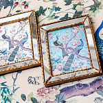 Постер в зеркальной раме в стиле шинуазри Chinoiserie Imperial Garden Peacocks on a Tree Poster варинант исполнения - 4 | Loft Concept в Красноярске