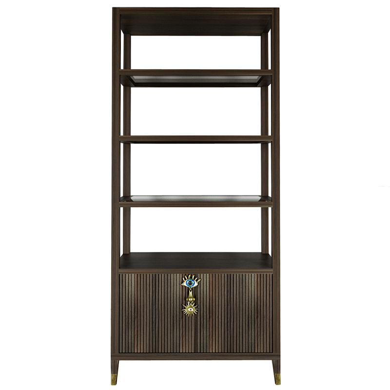 Стеллаж со стеклянными полками Elsa Dreams Walnut Орех Стеллаж со стеклянными полками Elsa Dreams Walnut Орех в Красноярске | Loft Concept
