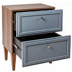 Тумба прикроватная серая из массива бука с 2-мя ящиками Wenge Light варинант исполнения - 4 | Loft Concept в Красноярске