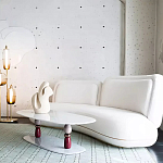 Дизайнерский журнальный стол на 2-х фигурных ножках с подстольем Lycad варинант исполнения - 3 | Loft Concept в Красноярске