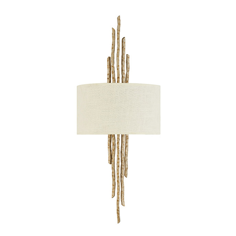 Бра с белым абажуром и элементами в виде натуральных веток Hinkley Золотой Бронза Белый Бежевый в Красноярске | Loft Concept 