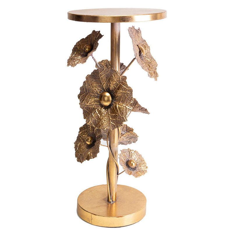 Столик приставной из металла с основанием в виде цветочной композиции Flower Arrangement Table Золотой в Красноярске | Loft Concept 