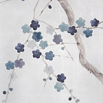 Обои ручная роспись Plum Blossom Inky Hokusai on Sterling Silver gilded silk варинант исполнения - 3 | Loft Concept в Красноярске