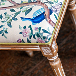 Банкетка одноместная из массива бука с цветочным принтом Beige Chinoiserie Garden Banquette варинант исполнения - 2 | Loft Concept в Красноярске
