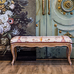 Банкетка из массива бука бежевая с растительным орнаментом Raffael Beige Floral Banquette варинант исполнения - 6 | Loft Concept в Красноярске