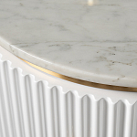 Тумбочка белая круглая с мраморной столешницей Thoroughbass варинант исполнения - 1 | Loft Concept в Красноярске