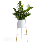 Кашпо из металла и латуни Elegance Elevated Planters белое варинант исполнения - 2 | Loft Concept в Красноярске