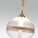 Подвесной светильник с круглым прозрачным плафоном и декоративной каменной вставкой Tectona  варинант исполнения - 5 | Loft Concept в Красноярске