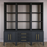 Модульный стеллаж Primo из трех составных элементов Черный дуб варинант исполнения - 2 | Loft Concept в Красноярске