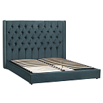 Кровать двуспальная зеленая с основанием из массива дерева с мягким изголовьем Velour Beds варинант исполнения - 1 | Loft Concept в Красноярске