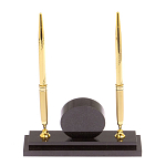 Часы настольные с двумя ручками из натурального камня Stone Clock варинант исполнения - 3 | Loft Concept в Красноярске