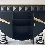 Дизайнерский комод полукруглый черный с 3-мя фактурным ящиками Occasion варинант исполнения - 4 | Loft Concept в Красноярске