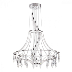 Люстра подвесная из металла с хрустальными прозрачными подвесками Quasar 81 варинант исполнения - 8 | Loft Concept в Красноярске