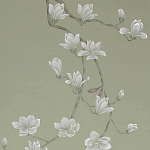 Обои ручная роспись Magnolia Canopy Colourway SC-287 on Aquamarine slub silk варинант исполнения - 1 | Loft Concept в Красноярске