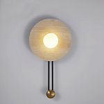 Бра круглое с каменным основанием и плафоном из стекла в форме шара Shaw Marble Lighting варинант исполнения - 5 | Loft Concept в Красноярске