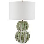 Настольная лампа с фактурным основанием с сочетании белого и зеленого цветов Festoon варинант исполнения - 3 | Loft Concept в Красноярске