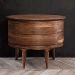 Прикроватный столик из дерева с 2-мя ящиками Moon Walnut Furniture варинант исполнения - 8 | Loft Concept в Красноярске