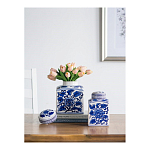 Ваза с крышкой в китайском стиле Oriental Blue & White Ornament Vases варинант исполнения - 5 | Loft Concept в Красноярске