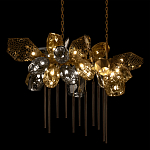 Люстра подвесная с 22-мя гранёными стеклянными плафонами с вертикальными подвесками Gilded Mirage  варинант исполнения - 4 | Loft Concept в Красноярске