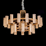 Люстра двухъярусная круглая с текстурными цилиндрическими плафонами Glimpse варинант исполнения - 6 | Loft Concept в Красноярске