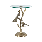 Столик с круглой стеклянной столешницей и корпусом в виде двух павлинов на ветке Table Two Peacocks варинант исполнения - 2 | Loft Concept в Красноярске