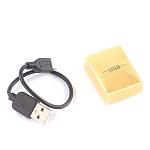 Зажигалка электронная с накладкой из натурального камня Малахит и с USB проводом для зарядки Stone Lighters варинант исполнения - 4 | Loft Concept в Красноярске