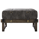 Пуф Duncan винтажная черная кожа  варинант исполнения - 1 | Loft Concept в Красноярске