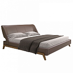 Кровать двуспальная с изголовьем из экокожи шоколадно-коричневого цвета Modern Look варинант исполнения - 1 | Loft Concept в Красноярске